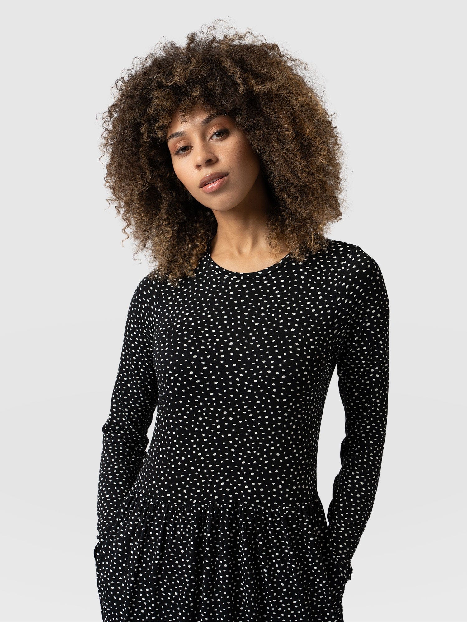 Greenwich Dress Long Sleeve - Black Spot